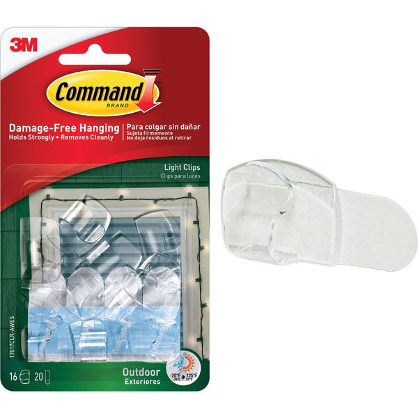 Command Outdoor Light Clips, 16 Clips, 20 Strips