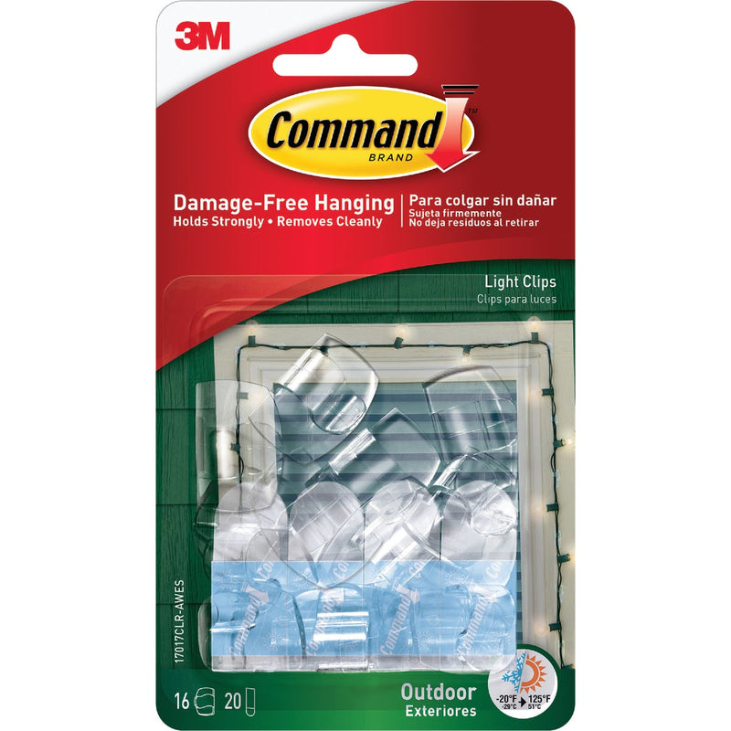 Command Outdoor Light Clips, 16 Clips, 20 Strips