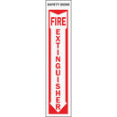Hy-Ko Vinyl Sign, Fire Extinguisher with Down Arrow