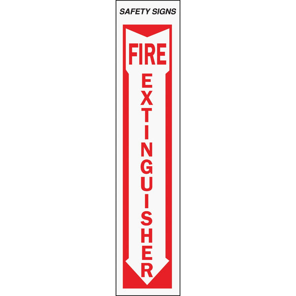 Hy-Ko Vinyl Sign, Fire Extinguisher with Down Arrow