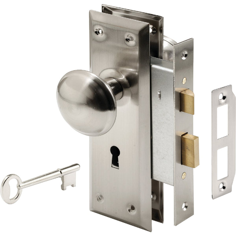 Defender Security Satin Nickel Keyed Mortise Entry Lock Set