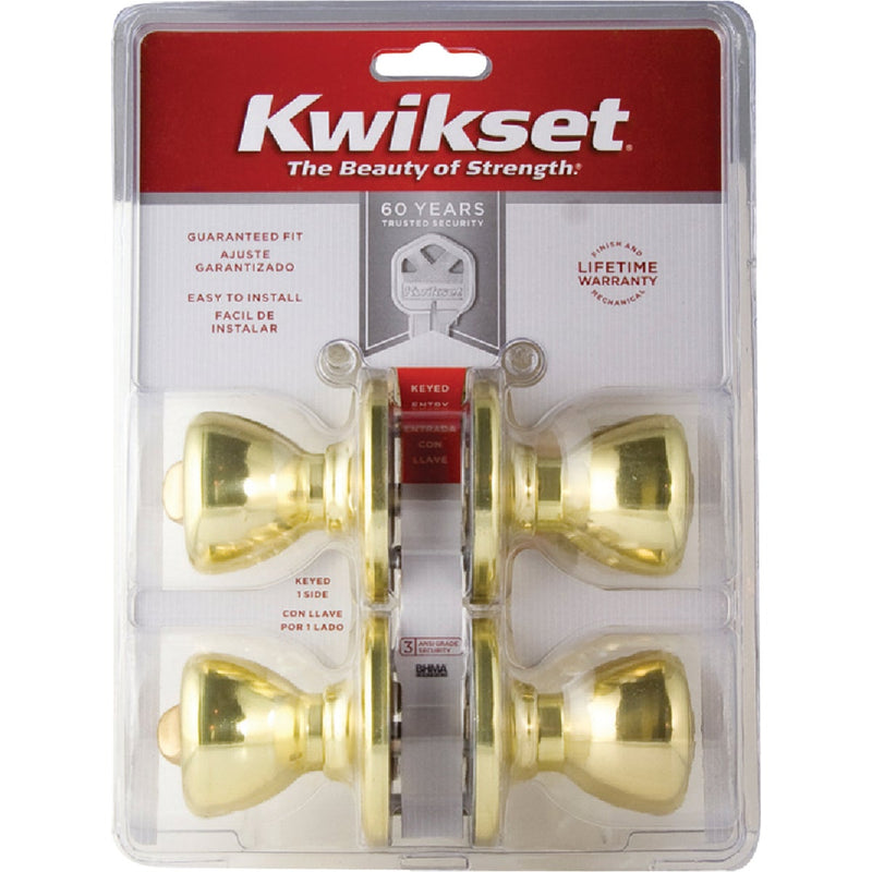 Kwikset Polished Brass Door Knob Combo