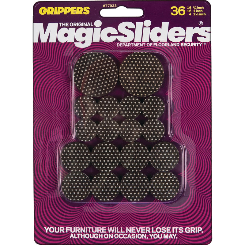 Magic Sliders Gripper Black Furniture Pad Value Pack (36-Piece)