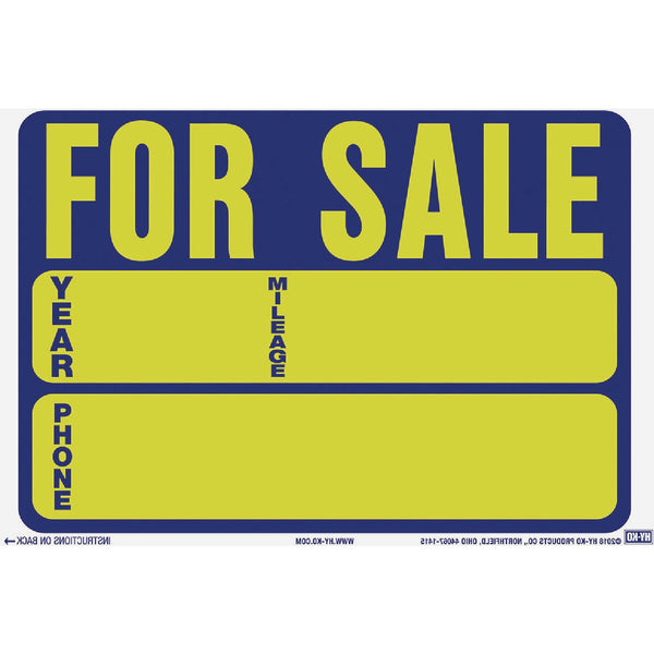 Hy-Ko Auto For Sale Static Cling Sign