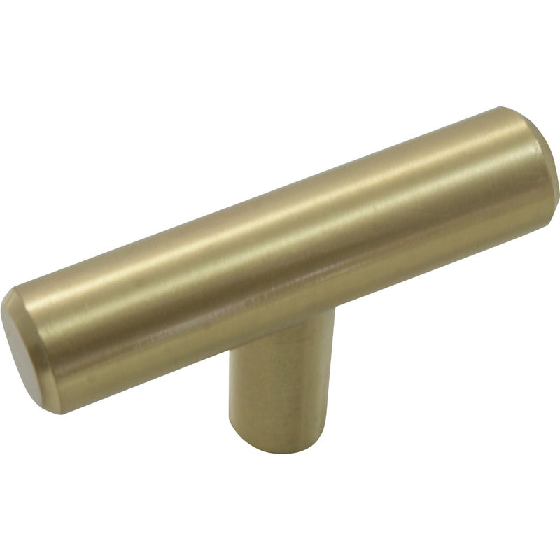 Laurey Melrose T-Shaped  2 In. Satin Brass Steel T-Bar Knob