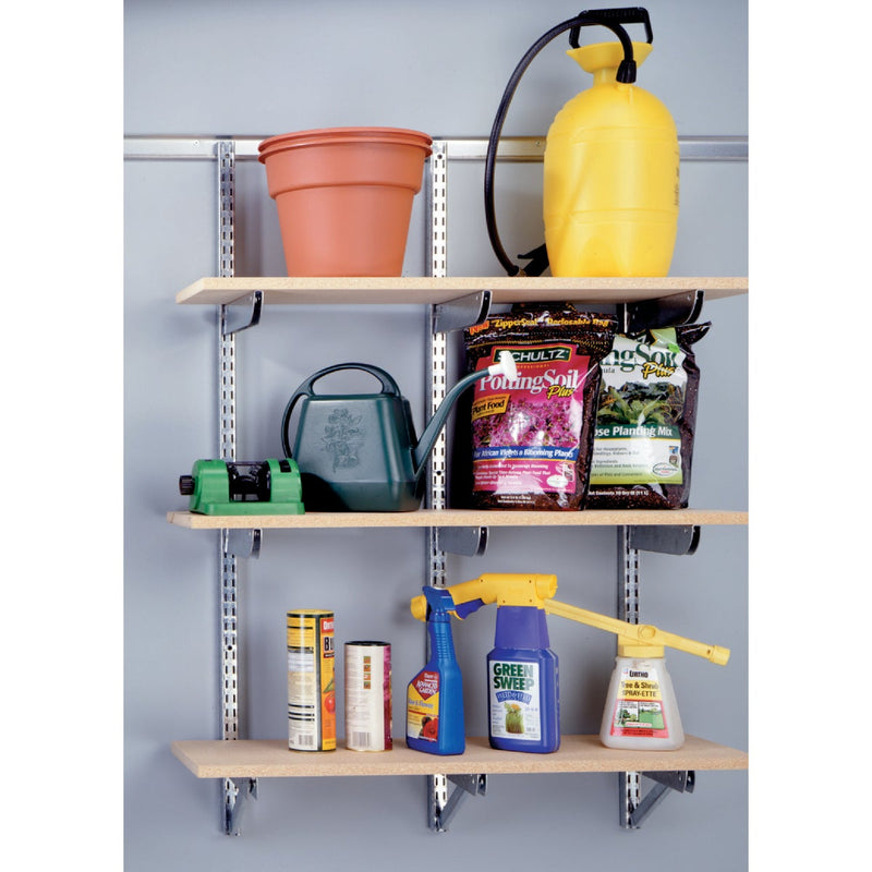 John Sterling Fast-Mount 48 In. Galvanized Steel Double-Slot Shelf Standard