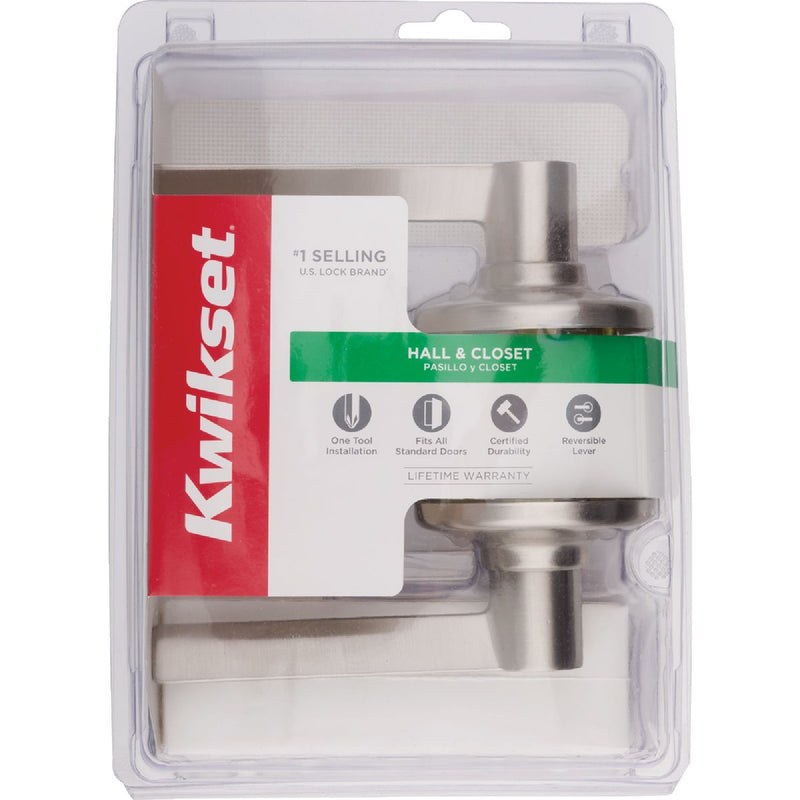 Kwikset Ladera Hall/Closet Lever, Satin Nickel