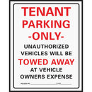 Hy-Ko Commercial Grade Plastic Sign, Tenant Parking Only