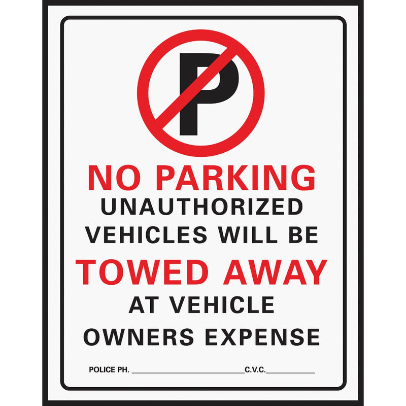 Hy-Ko Commercial Grade Plastic Sign, No Parking