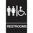 Hy-Ko Deco Series Plastic Braille Sign, Restrooms Handicapped