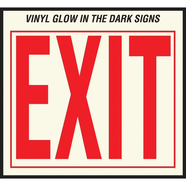 Hy-Ko Glow-In-The-Dark Vinyl Sign, Exit