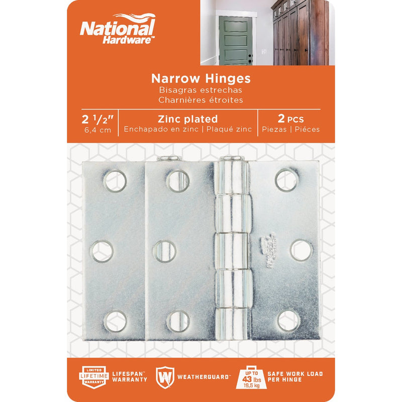 National 2-1/2 In. Zinc Removable Pin Broad Hinge