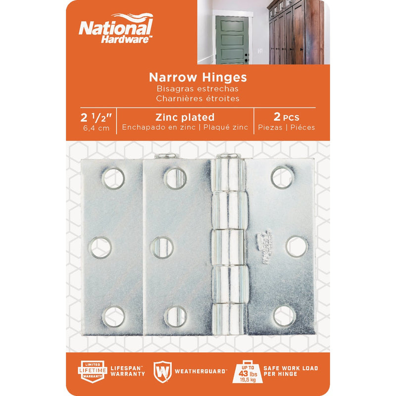 National 2-1/2 In. Zinc Removable Pin Broad Hinge