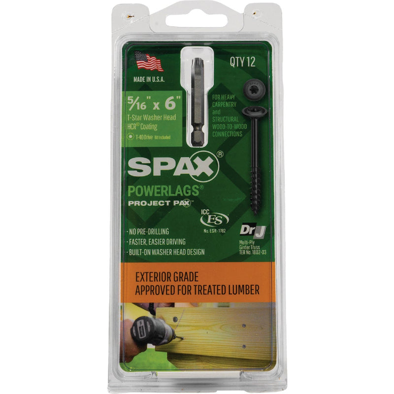 Spax PowerLags 5/16 In. x 6 In. Washer Head Exterior Structure Screw (12 Ct.)