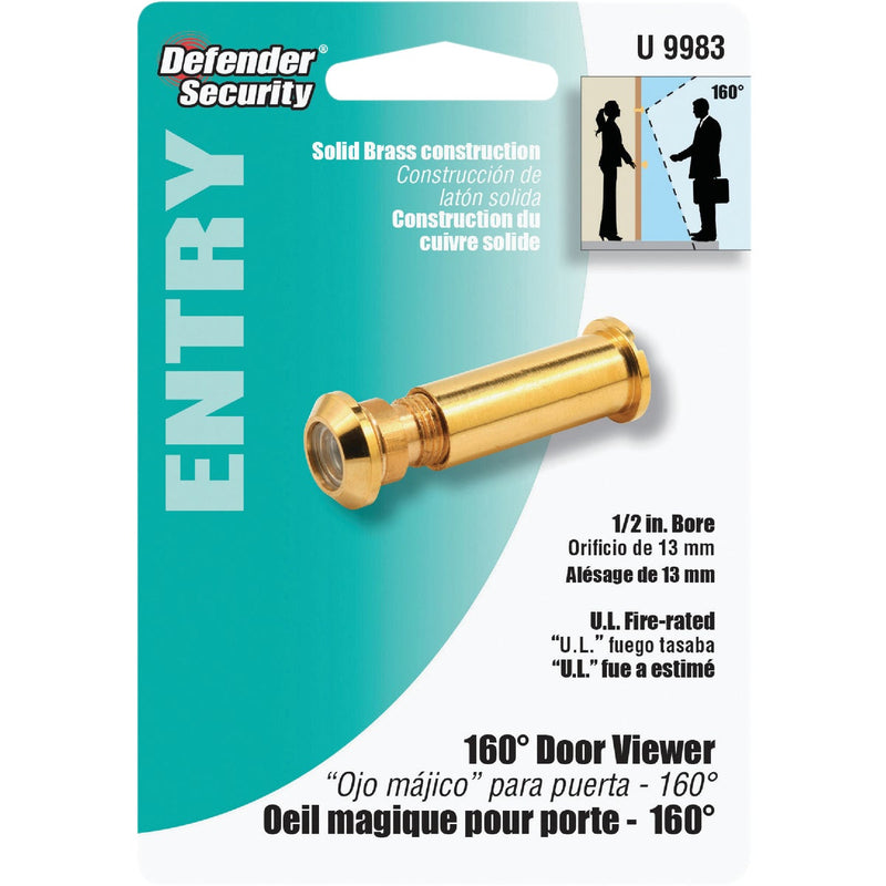 Defender Security Solid Brass 1/2 In. Hole Door Viewer