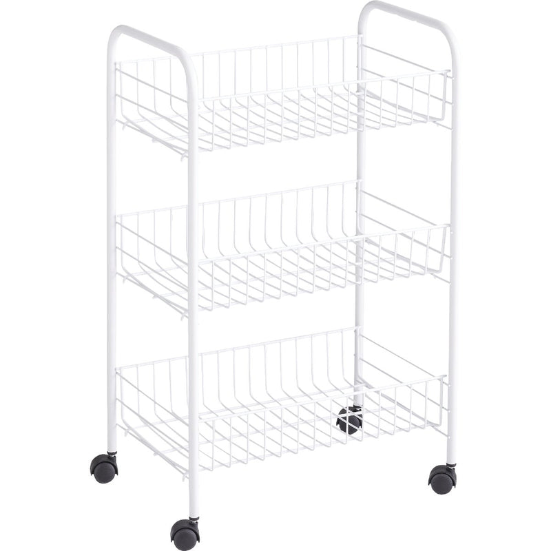 Rubbermaid White 3-Tier Wheeled Storage Cart