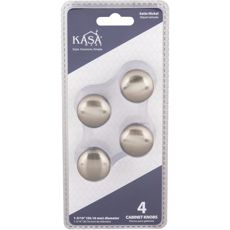 KasaWare 1-3/16 In. Dia. Satin Nickel Cabinet Knob (4-Pack)