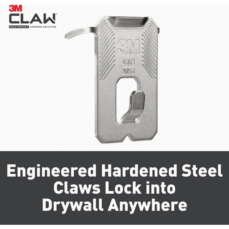3M Claw Drywall Picture Hanger with Temporary Spot Marker, Holds 45 Lb., 3 Hangers, 3 Markers