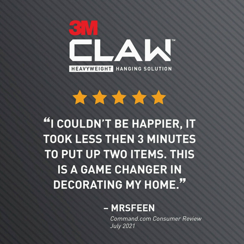 3M Claw Drywall Picture Hanger with Temporary Spot Marker, Holds 45 Lb., 3 Hangers, 3 Markers