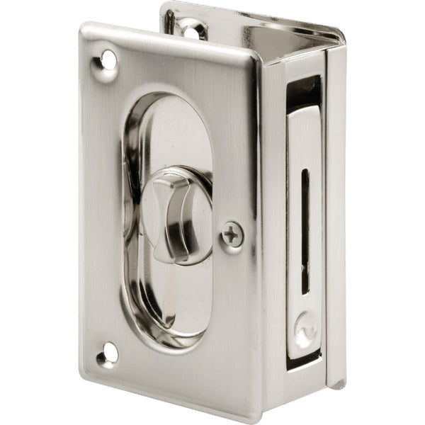 Prime-Line 3-3/4 Satin Nickel Pocket Door Privacy Lock