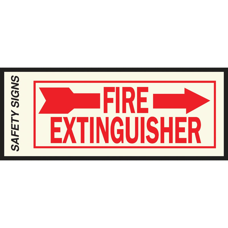 Hy-Ko Vinyl Sign, Fire Extinguisher with Arrow Right