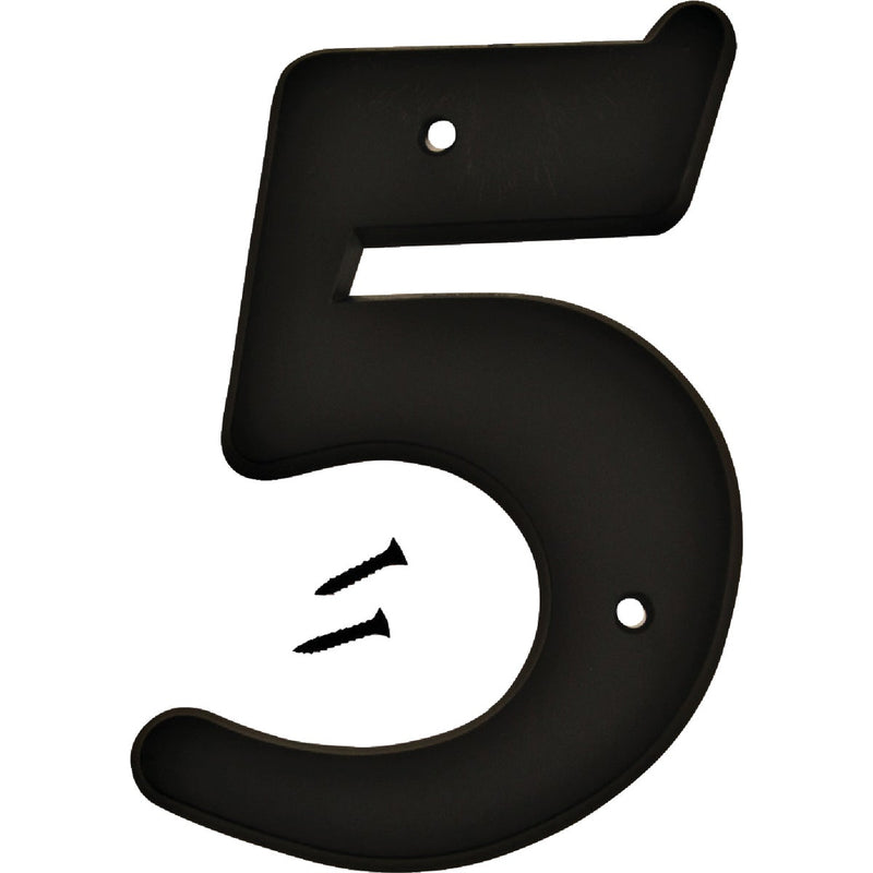 Hy-Ko 6 In. Black Gloss House Number Five