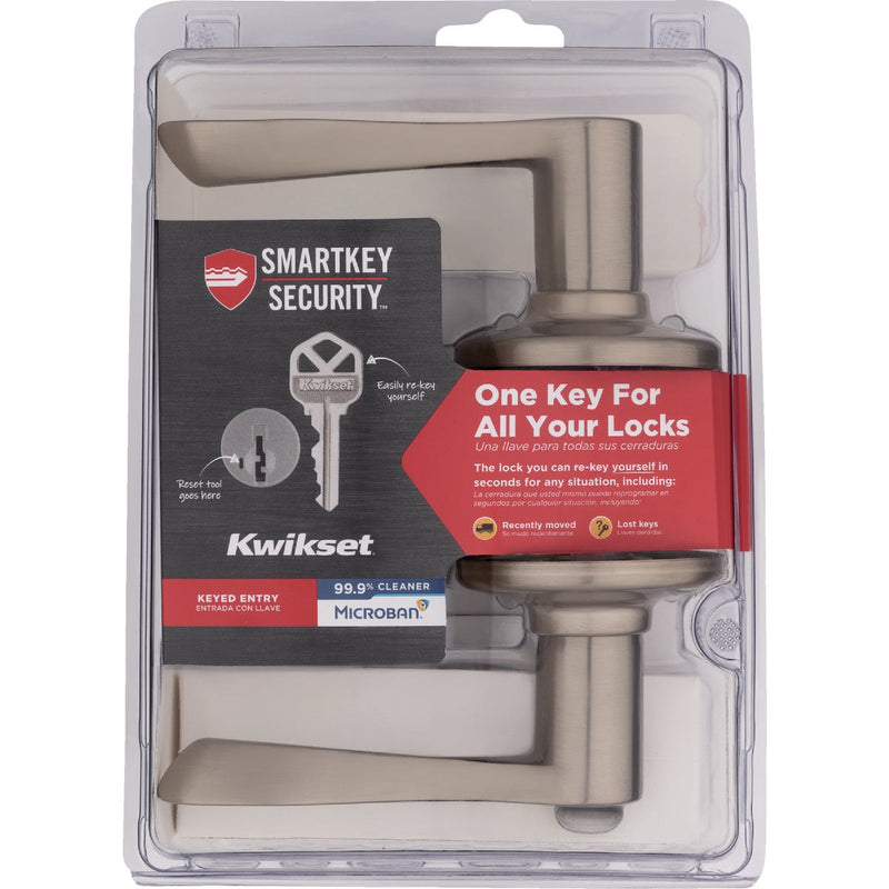 Kwikset Satin Nickel Balboa Entry Door Lever with Smartkey