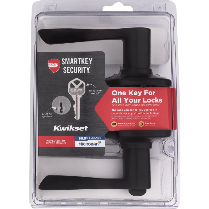 Kwikset Ventian Bronze Balboa Entry Door Lever with Smartkey