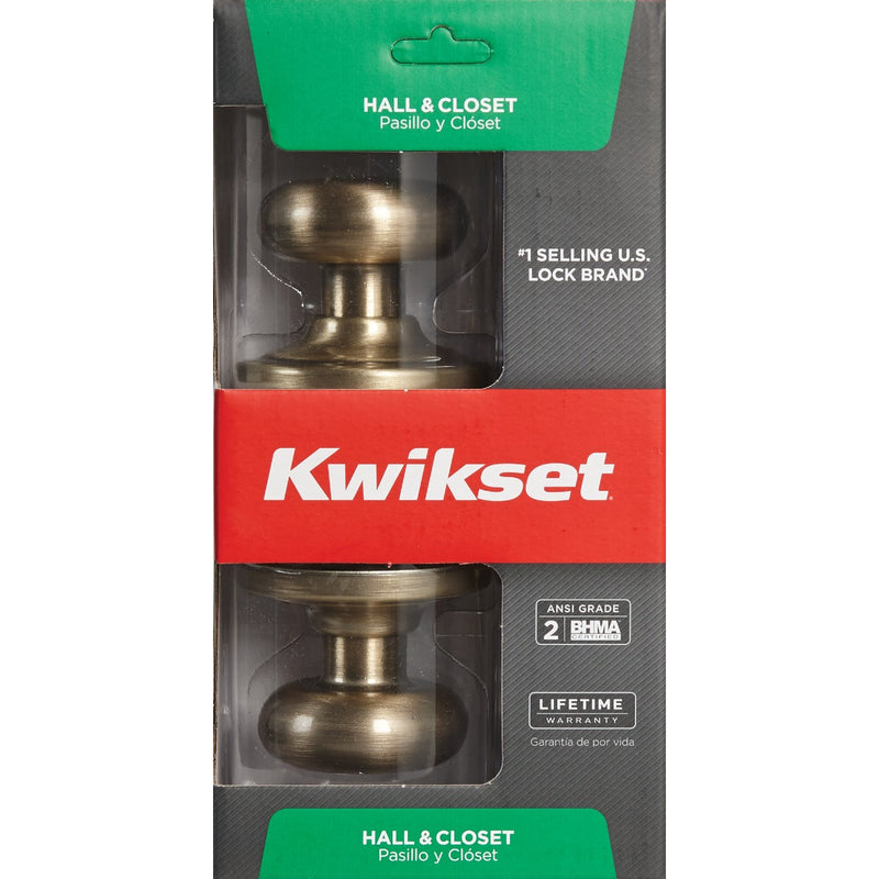 Kwikset Signature Series Antique Brass Hall & Closet Door Knob