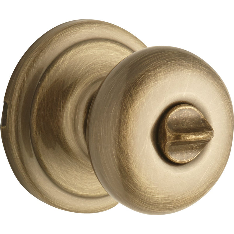 Kwikset Signature Series Antique Brass Bed & Bath Door Knob