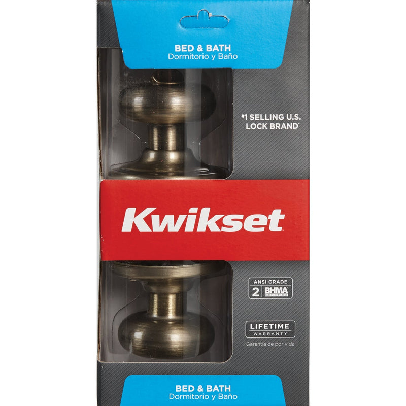 Kwikset Signature Series Antique Brass Bed & Bath Door Knob