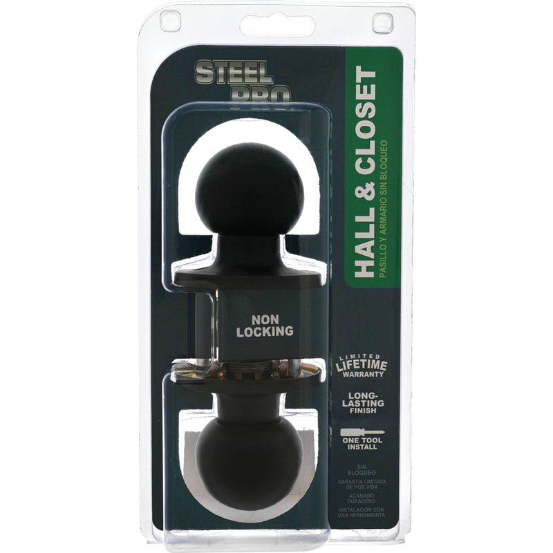 Steel Pro Matte Black Hall & Closet Door Knob