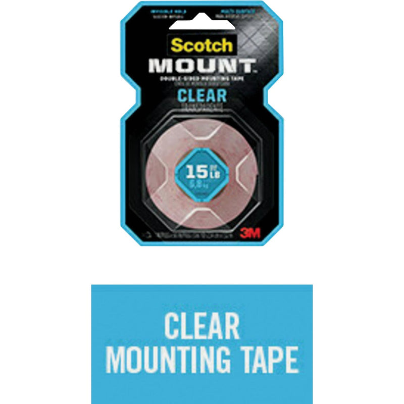 Scotch Mount Clear Double-Sided Mounting Tape, 1 In. x 60 In.