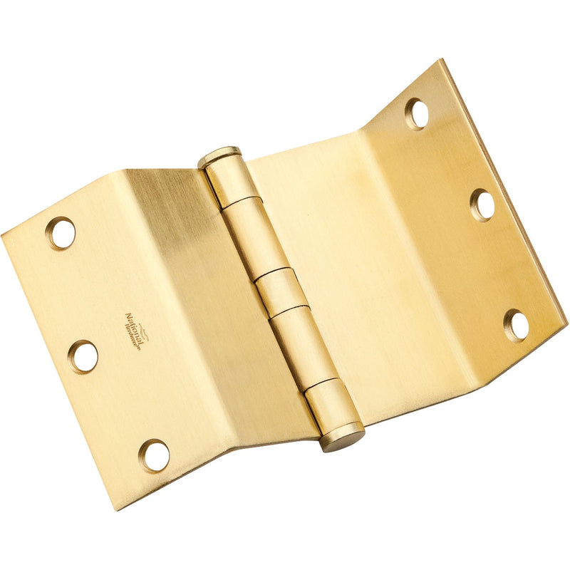 National Satin Brass Swing Clear Hinge