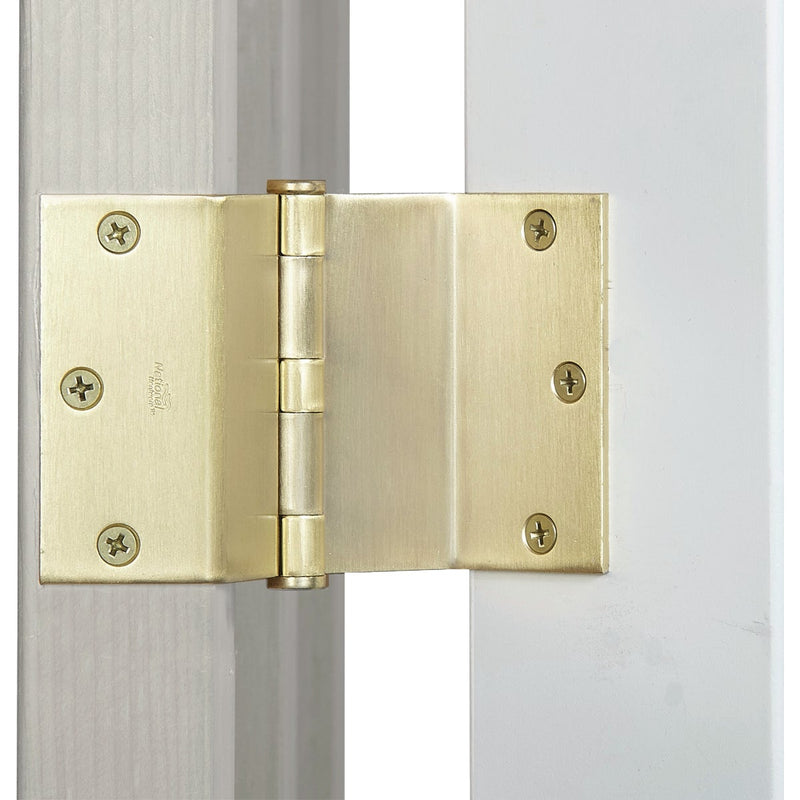 National Satin Brass Swing Clear Hinge