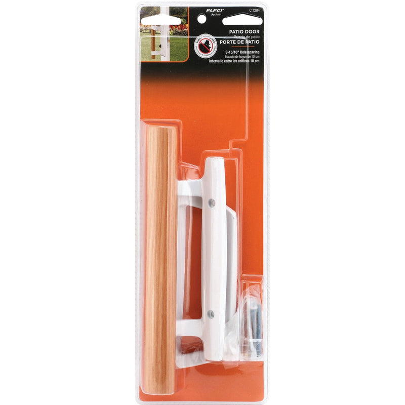 Prime-Line White Mortise Style Outside Sliding Door Handle Set