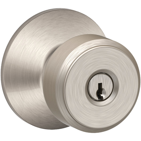 Schlage Bowery Satin Nickel Knob Keyed Entry Door Knob