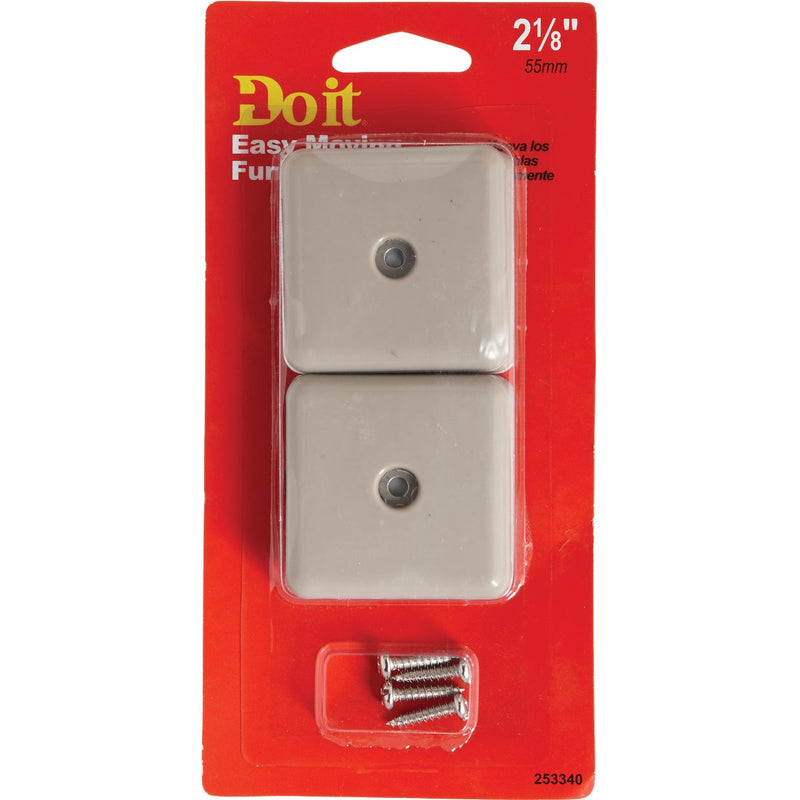 Do it 2-1/8 In. Square Adhesive and Screw on Furniture Glide, (4-Pack)