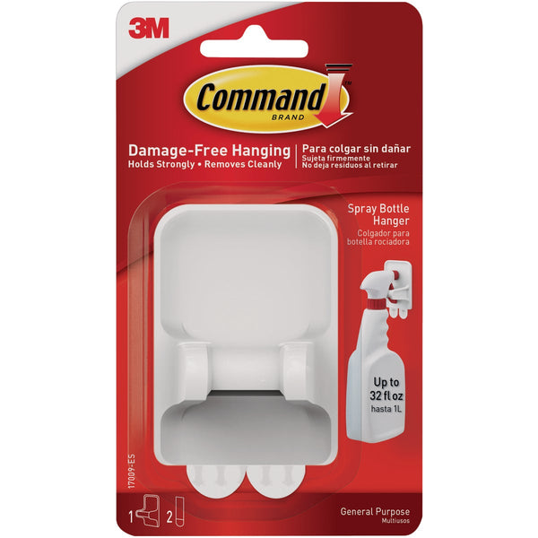 Command Spray Bottle Hanger, White, 1 Hanger, 2 Large Strips