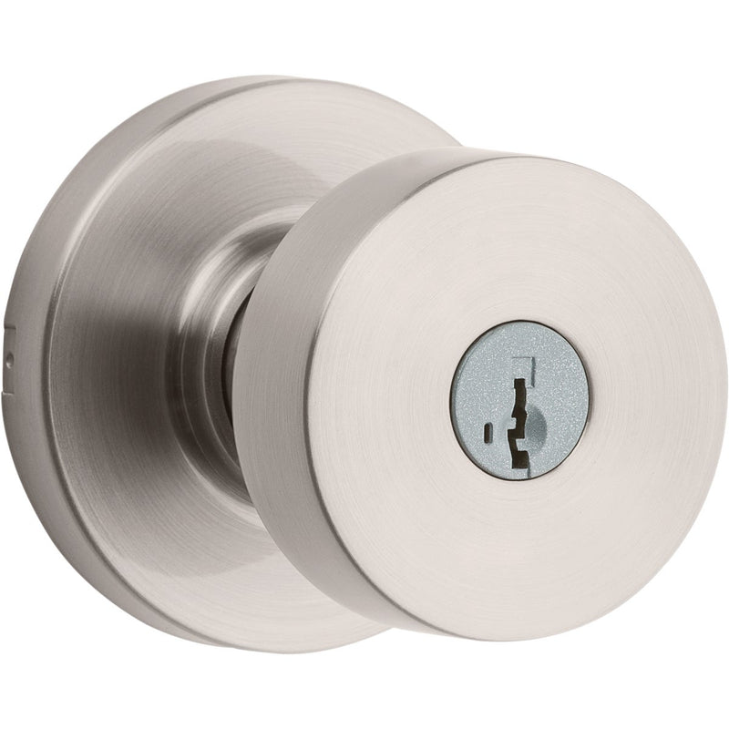 Kwikset Pismo Contemporary Satin Nickel Entry Knob with Smart Key