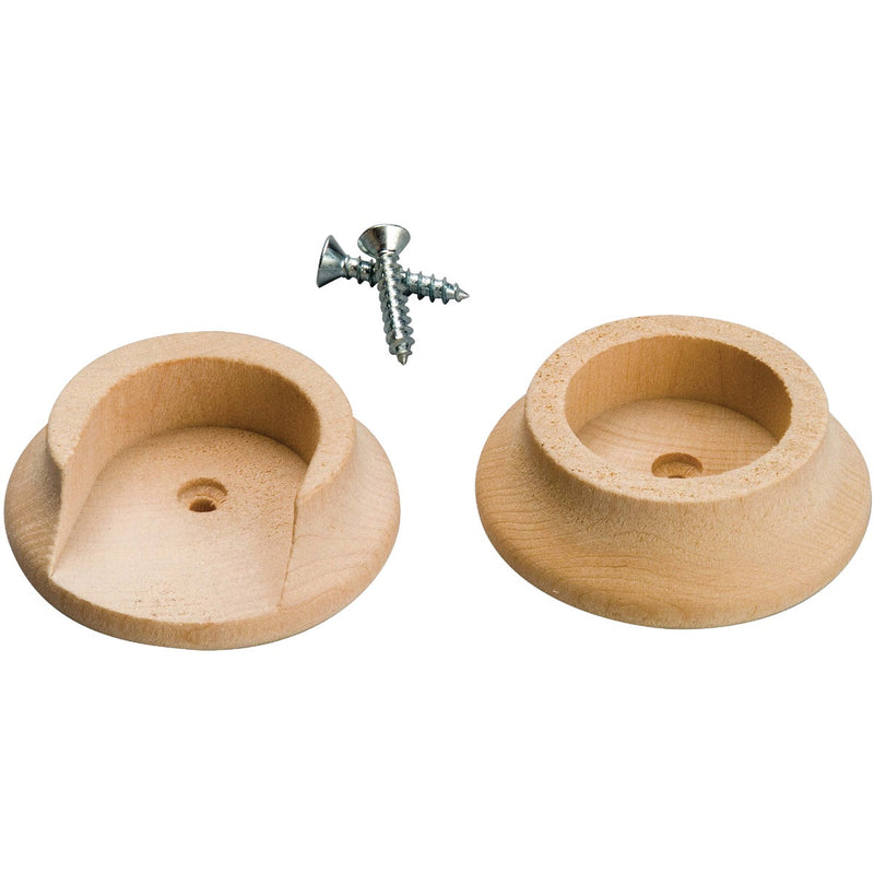 Waddell 1-3/4 In. Wood Closet Rod Socket, Natural (2-Pack)