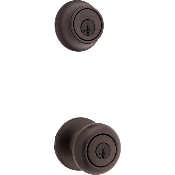 Kwikset Cove Venetian Bronze Deadbolt & Door Knob Combo with Smartkey