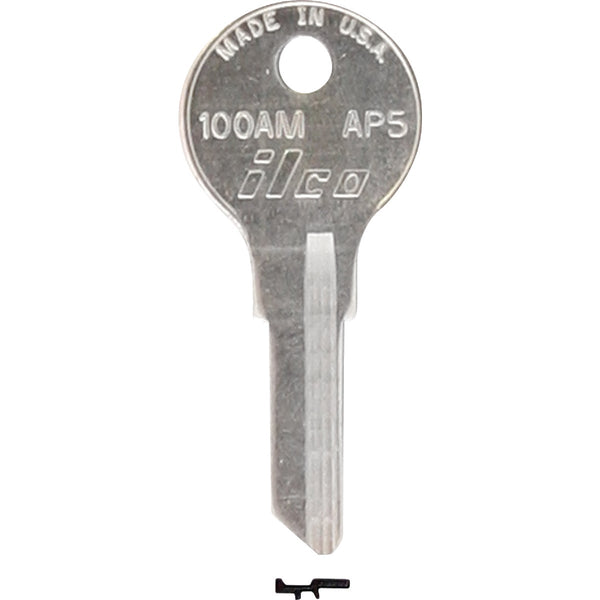 ILCO APS Nickel Plated File Cabinet Key AP5 / 100AM (10-Pack)