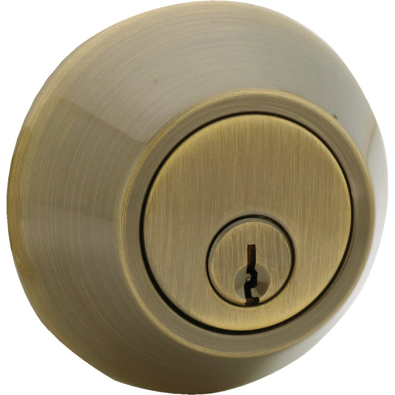 Steel Pro Antique Brass Single Cylinder Deadbolt