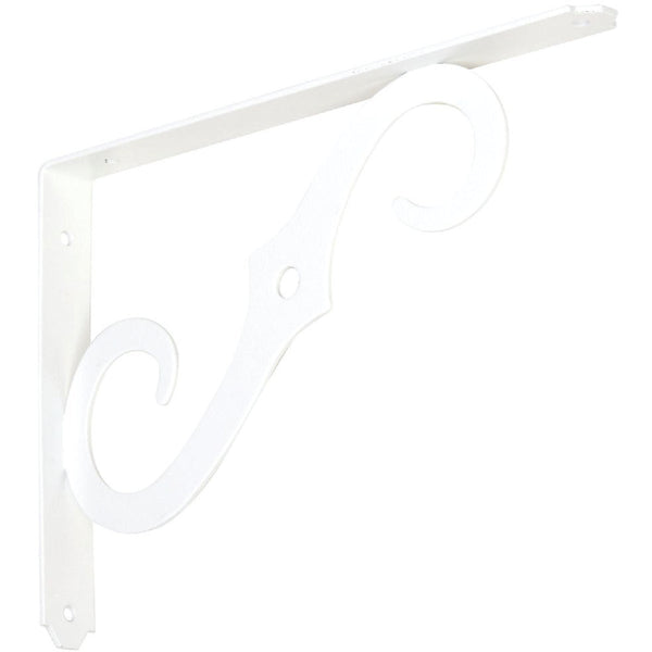 National 152 10 In. D. x 7 In. H. Antique White Steel Ornamental Shelf Bracket/Plant Hanger