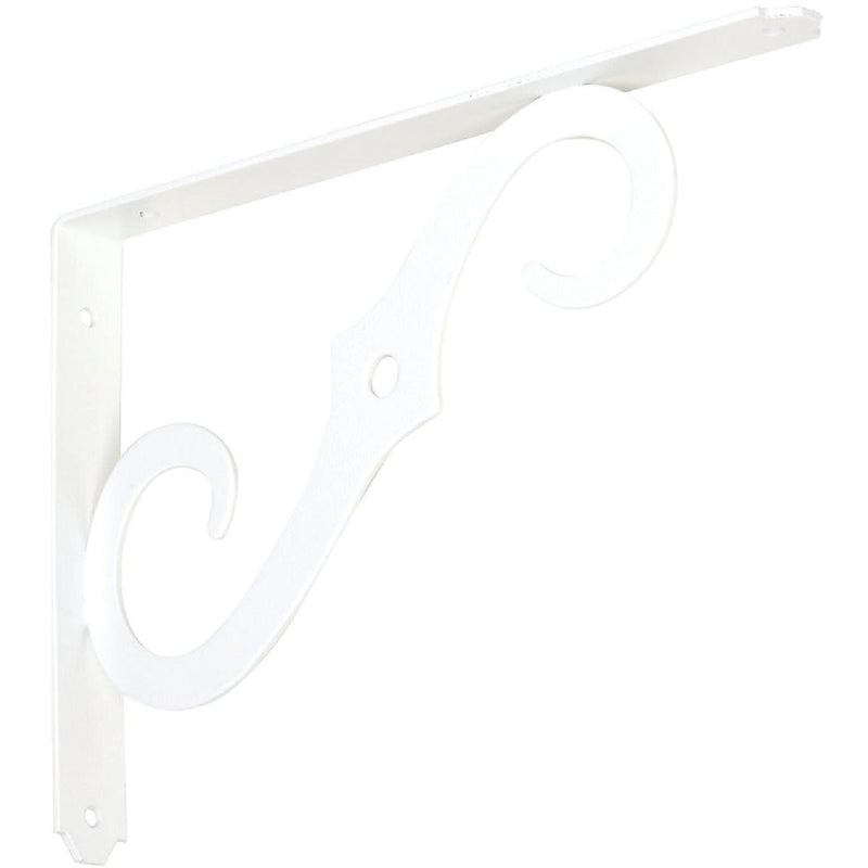 National 152 10 In. D. x 7 In. H. Antique White Steel Ornamental Shelf Bracket/Plant Hanger