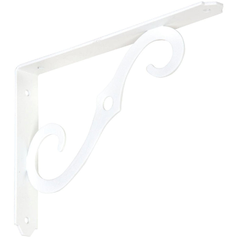 National 152 8 In. D. x 5-1/2 In. H. Antique White Steel Ornamental Shelf Bracket/Plant Hanger