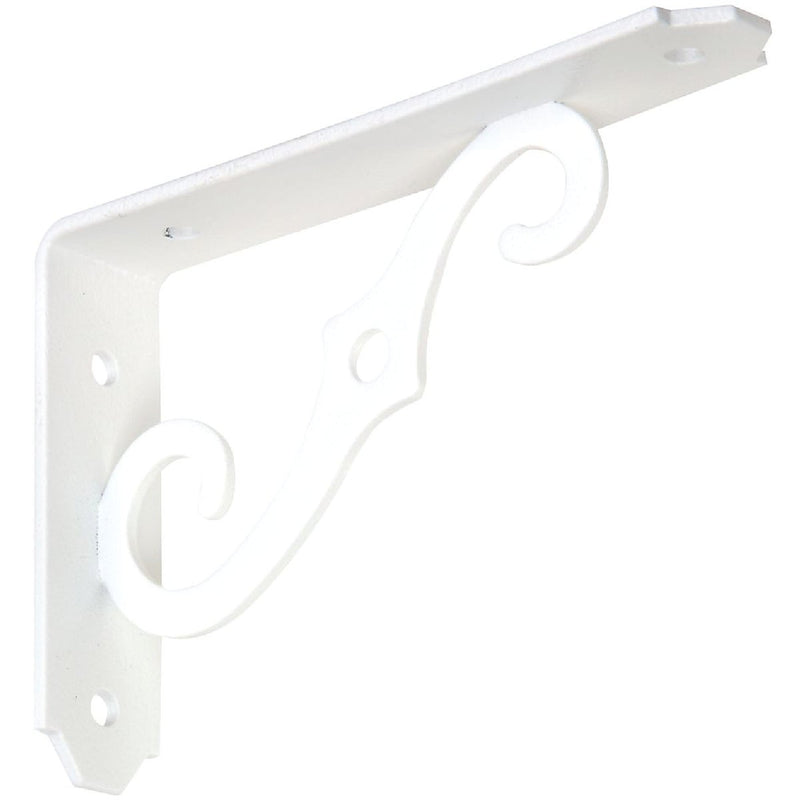 National 152 5 In. D. x 3-1/2 In. H. Antique White Steel Ornamental Shelf Bracket/Plant Hanger