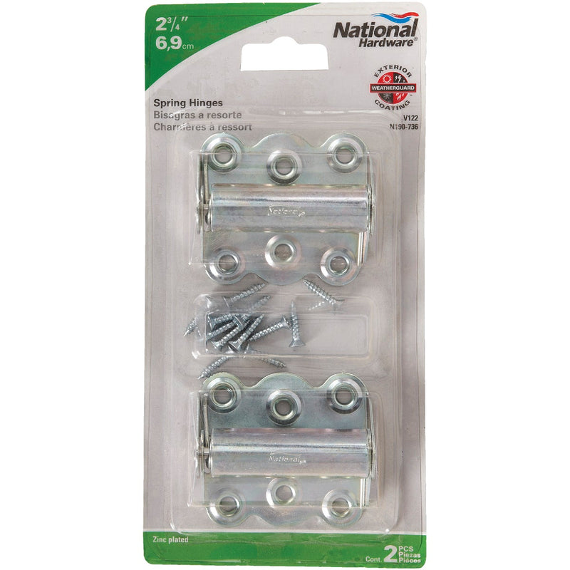 National 2-3/4 In. Zinc Spring Door Hinge (2-Pack)