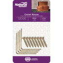 National Catalog V115 1-1/2 In. x 5/8 In. Brass Steel Corner Brace (4-Count)